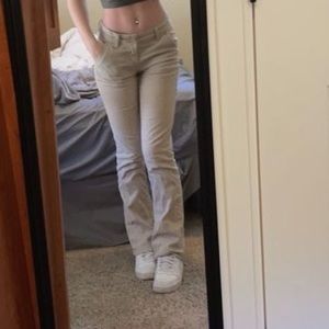 Brown low rise, boot cut pants